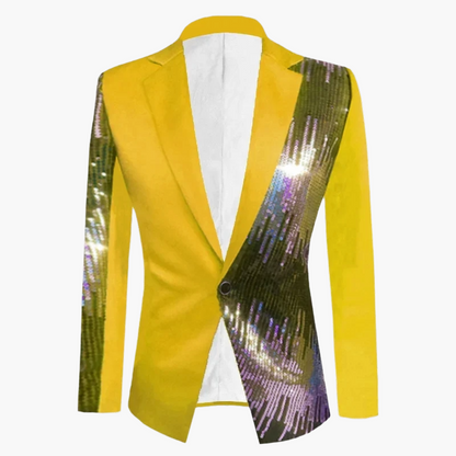 Herren Sakko Modern Blazer für Bühne und Party mit Pailletten-Design – Auffälliger Anzug für besondere Anlässe