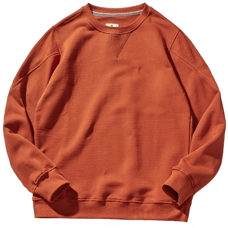 Herren Rundhals Sweatshirt Basic Pullover Langarmshirt Unifarben