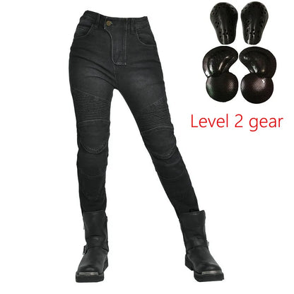 Motorradjeans Damen mit Protektoren Schwarze oder Blaue Motorradhose im Slim Fit Stil