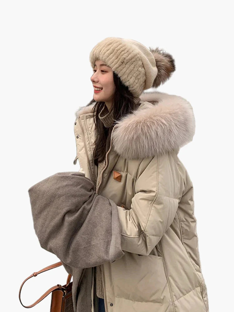 Damen Winterparka mit Kapuze und Kunstpelzkragen – Modischer Outdoor Mantel für kalte Tage