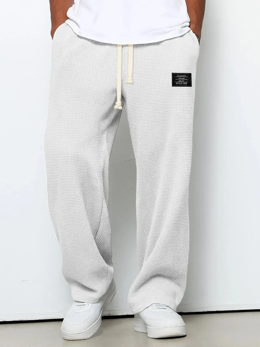 Unisex Freizeithose Waffel-Optik mit Kordelzug