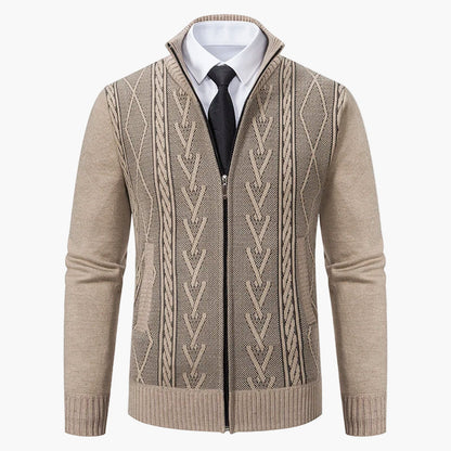 Herren Strickjacke im Business-Stil mit Reißverschluss – Elegante Freizeit- und Büromode