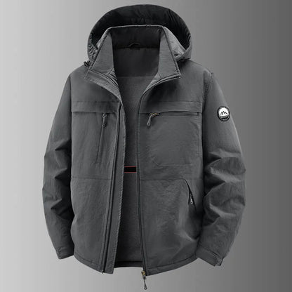 Herren Outdoor Jacke mit Kapuze & Reißverschlusstaschen