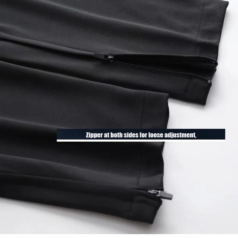 Herren Sport Trainingshose Schwarz mit Farbstreifen Jogginghose Elastischer Bund Reißverschlusstaschen
