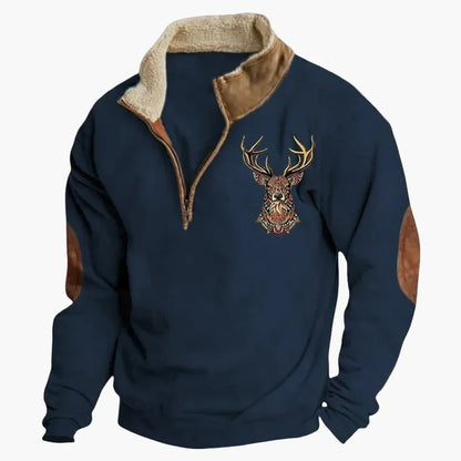 Herren Fleece Pullover mit Ethno Muster und Wildwest-Charme – Outdoor & Freizeit