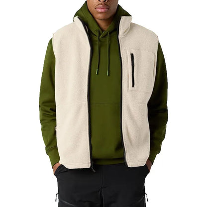 Fleece Weste mit Stehkragen Reißverschluss Tasche Herren