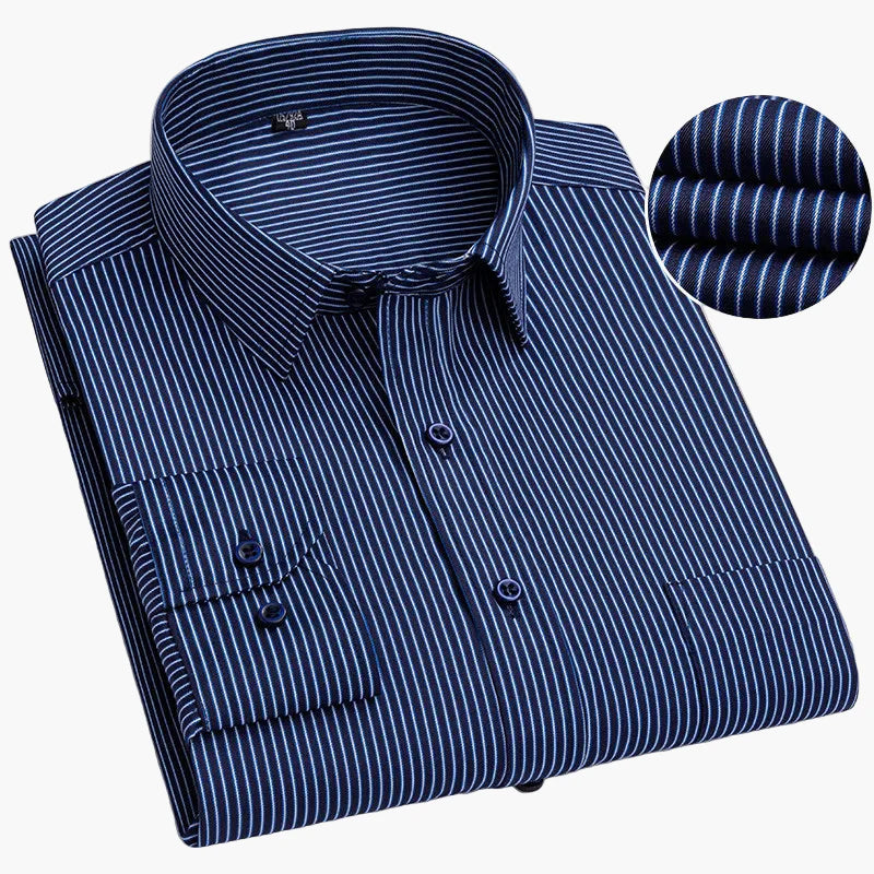 Herren Business Hemd Slim Fit – Gestreiftes Langarmhemd für Büro & Alltag