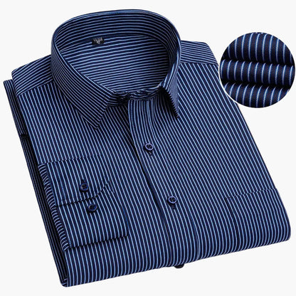 Herren Business Hemd Slim Fit – Gestreiftes Langarmhemd für Büro & Alltag