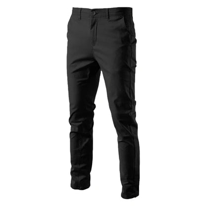 Herren Chino Hose Slim Fit Beige mit Knopfverschluss