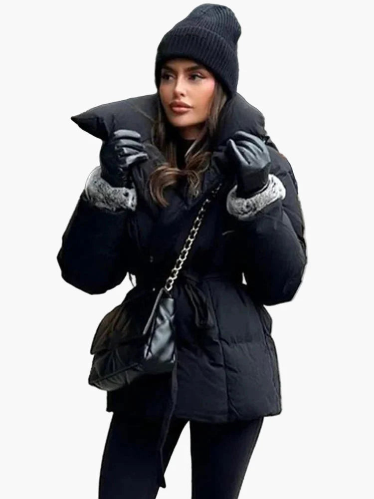 Damen Winter Steppmantel mit Taillengürtel – Modischer City-Look, Komfortabel & Wärmend