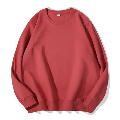 Unisex Langarm Sweatshirt Rundhalsausschnitt Freizeit Pullover Einfarbig