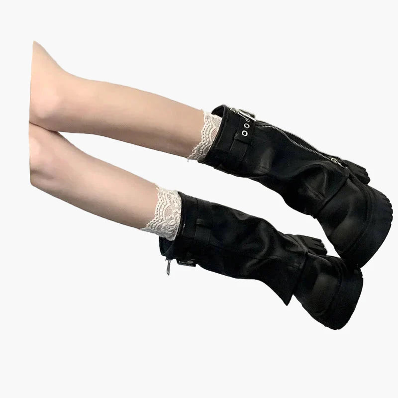 Damen Chunky Stiefel im Streetwear Look – Modische Plateaustiefel für Alltag und Freizeit