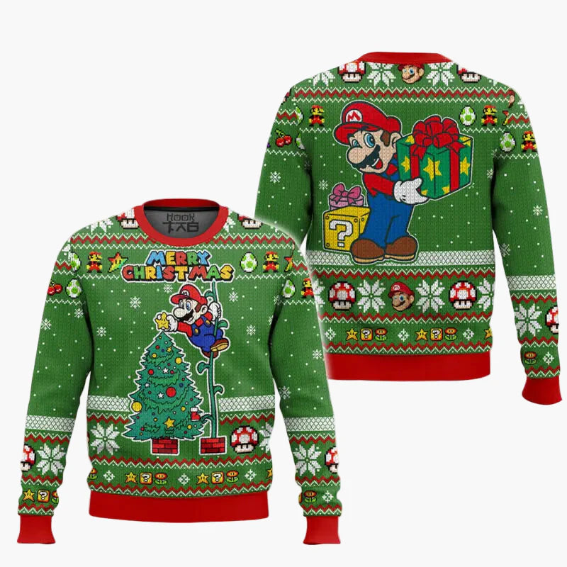 Unisex Retro Pixel Gaming Ugly Christmas Sweater – Pullover für Gamer und Weihnachtsfans