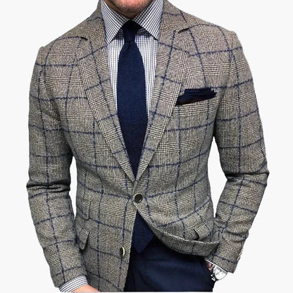 Herren Blazer Modern Kariert Business Casual Sakko – Stilvoll für Büro & Freizeit