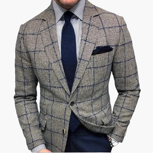 Herren Blazer Modern Kariert Business Casual Sakko – Stilvoll für Büro & Freizeit
