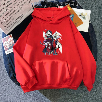 Hoodie mit Kapuze & Kängurutasche – Cartoon-Charakter-Print