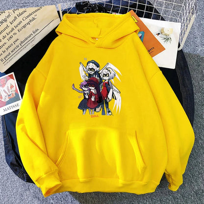 Hoodie mit Kapuze & Kängurutasche – Cartoon-Charakter-Print