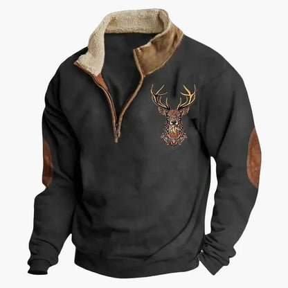 Herren Fleece Pullover mit Ethno Muster und Wildwest-Charme – Outdoor & Freizeit