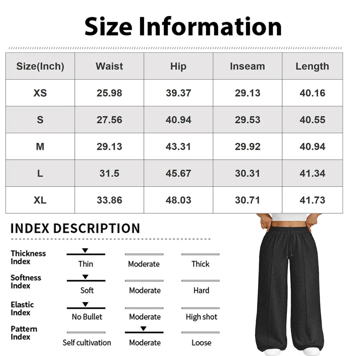 Damen Weite Hose mit Gummibund und Kordelzug – Bequeme Freizeithose