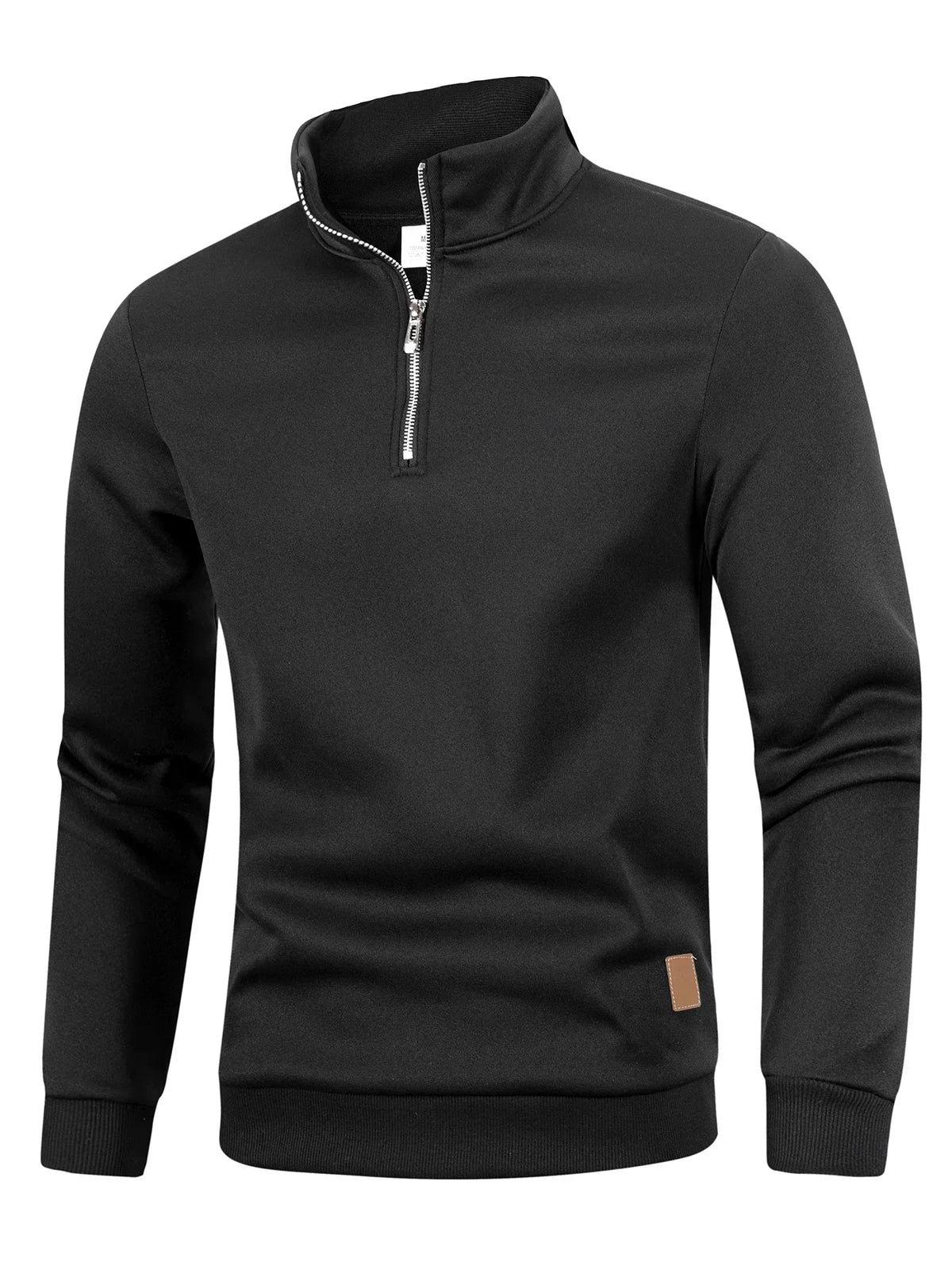 Herren Halbarm-Pullover mit Stehkragen und Reißverschluss