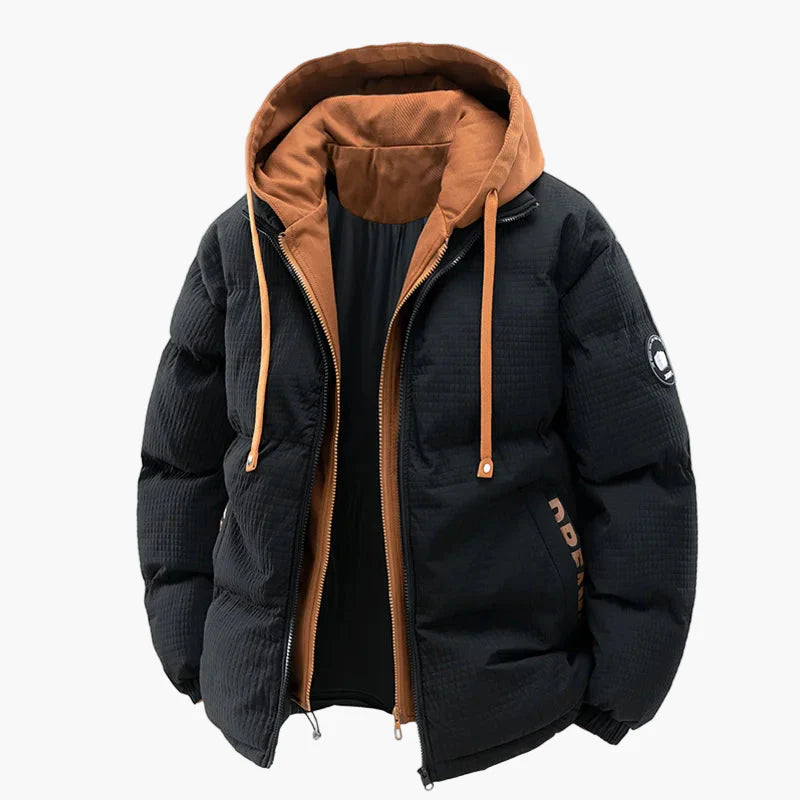 Herren Winter Steppjacke mit Kapuze – Urban Streetwear Warm Outdoor Jacke