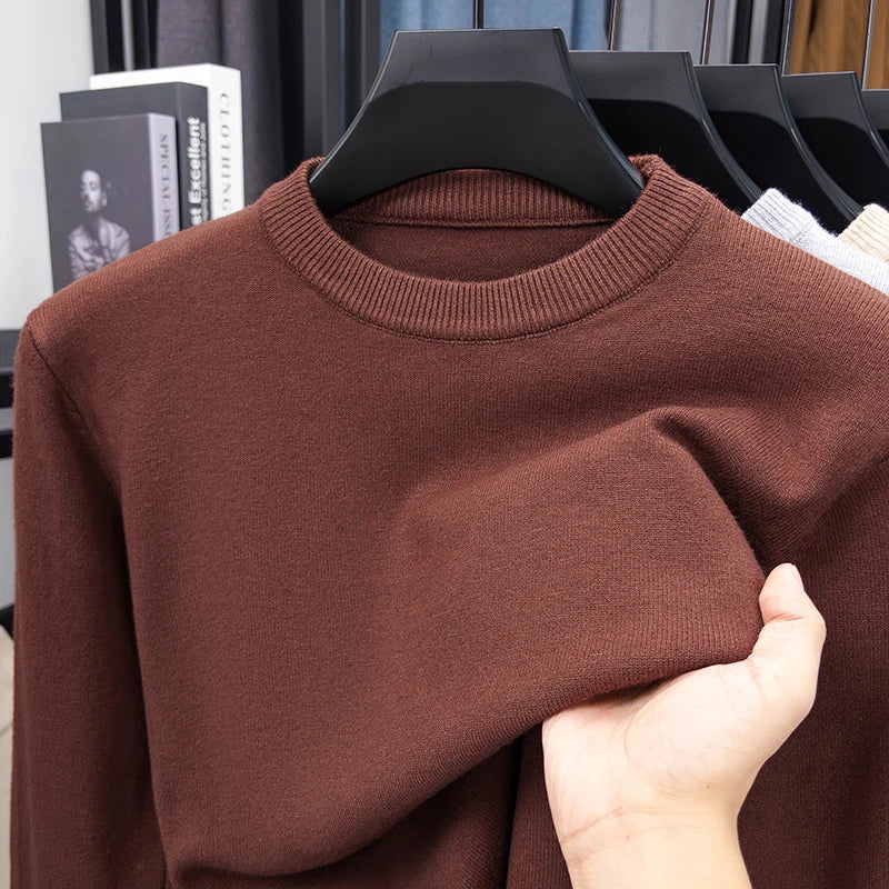Unisex Strickpullover Rundhals Langarm Basic Pullover in verschiedenen Farben