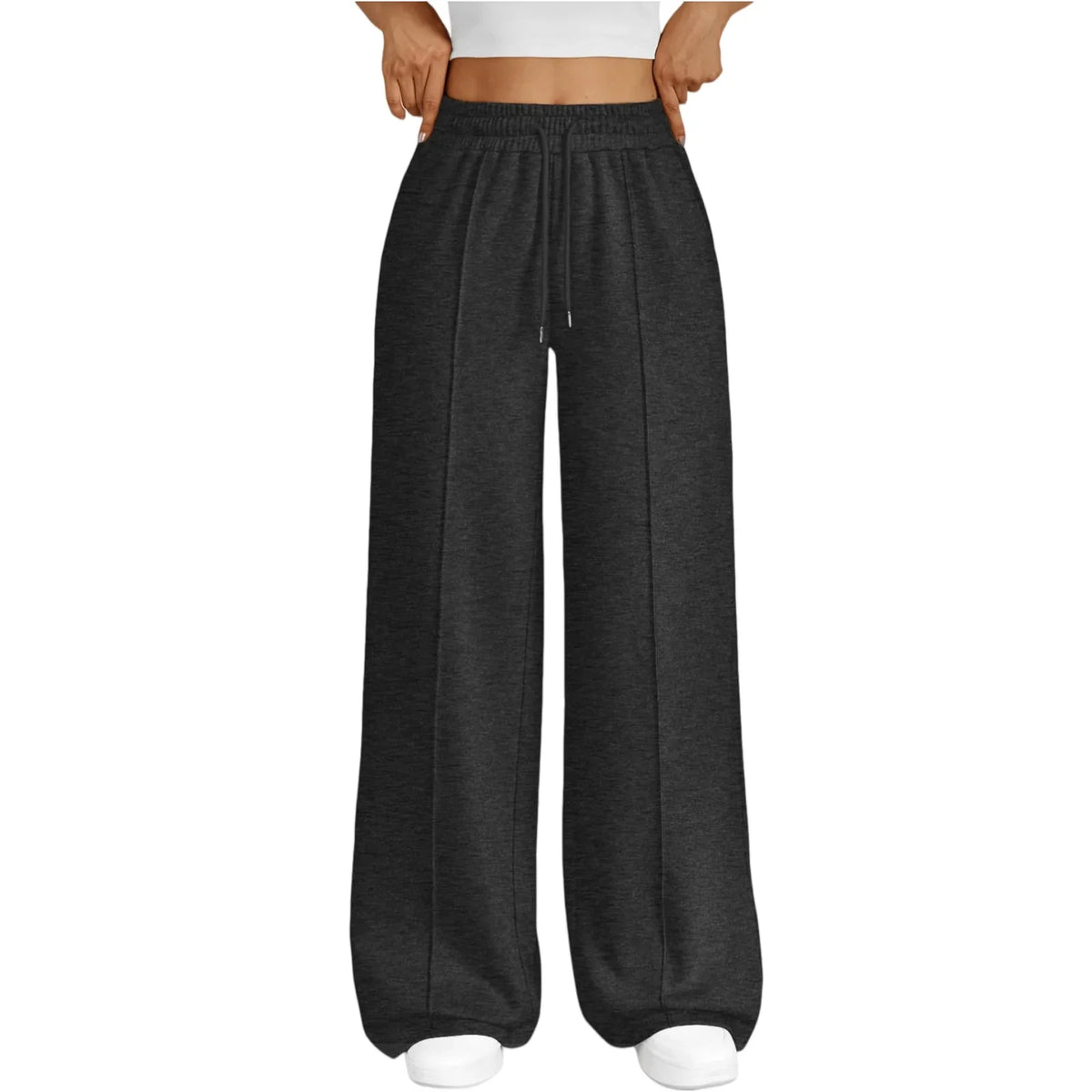 Damen Weite Hose mit Gummibund und Kordelzug – Bequeme Freizeithose