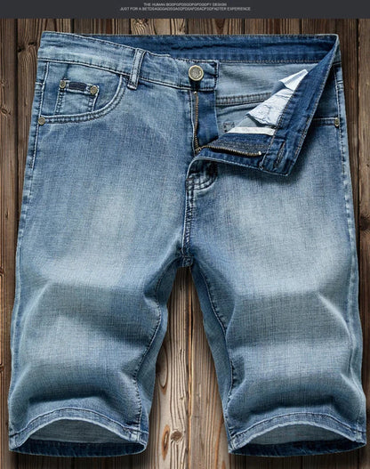 Herren Jeans-Bermudas Kurze Hose Straight Fit Denim Shorts
