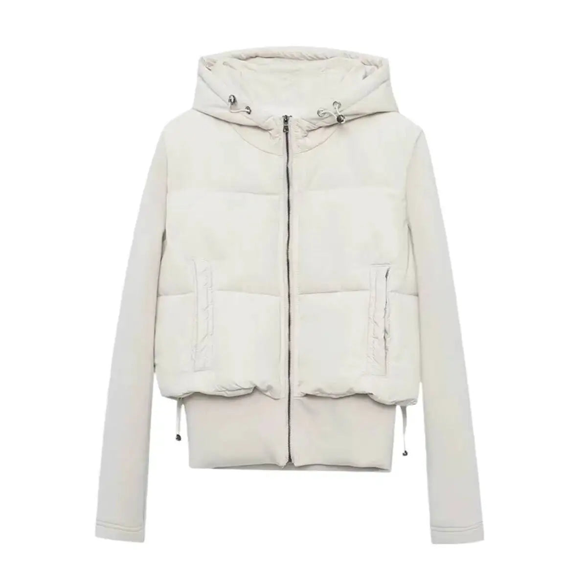 Kurze Steppjacke mit Kapuze für Damen