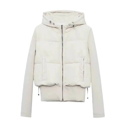 Kurze Steppjacke mit Kapuze für Damen