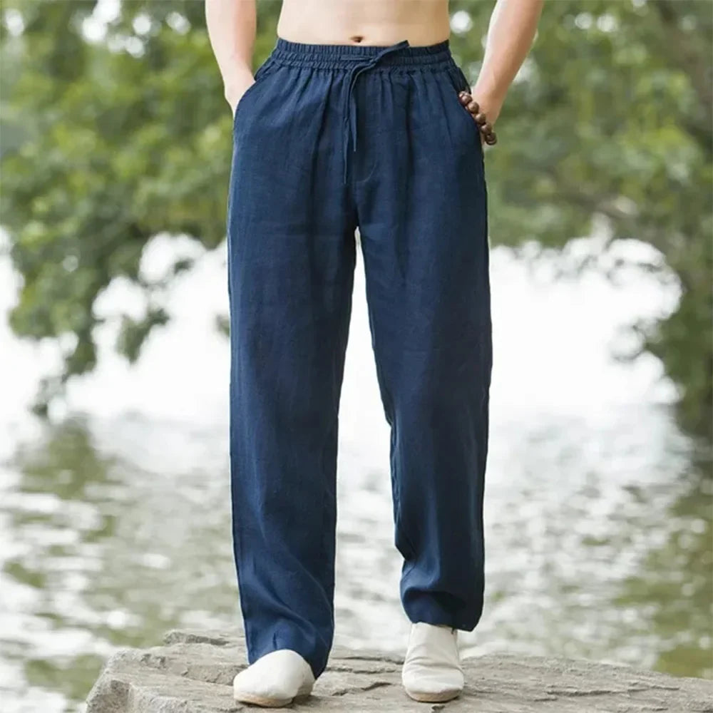 Unisex Leichte Hose mit Gummizug Kordelzug & Seitentaschen