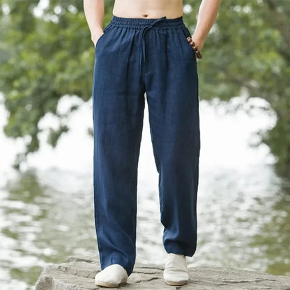 Unisex Leichte Hose mit Gummizug Kordelzug & Seitentaschen