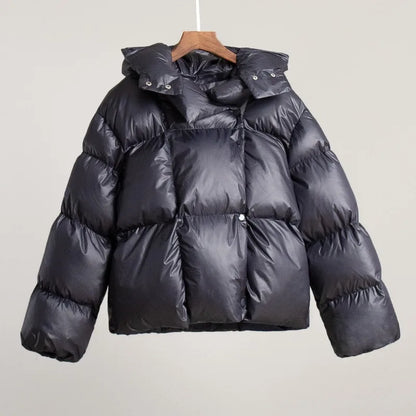 Damen Pufferjacke mit Kapuze – Kurzer Steppmantel