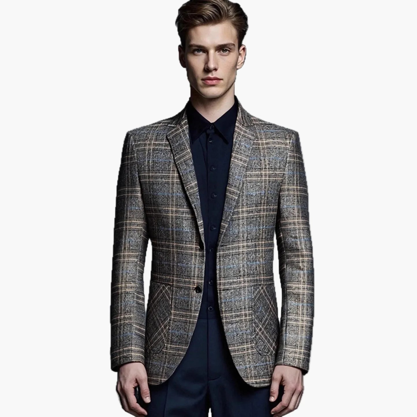 Herren Modernes Business Sakko – Eleganter Anzugblazer im Karomuster für Büro & besondere Anlässe