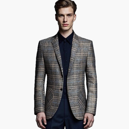 Herren Modernes Business Sakko – Eleganter Anzugblazer im Karomuster für Büro & besondere Anlässe