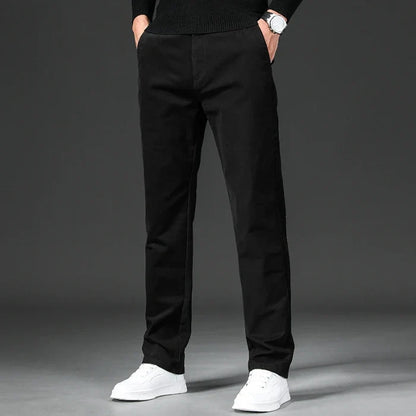 Herren Chino Hose Beige Freizeithose Khaki Straight Fit