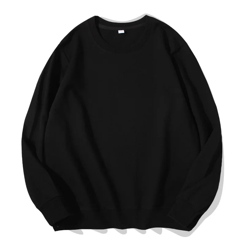 Unisex Langarm Sweatshirt Rundhalsausschnitt Freizeit Pullover Einfarbig