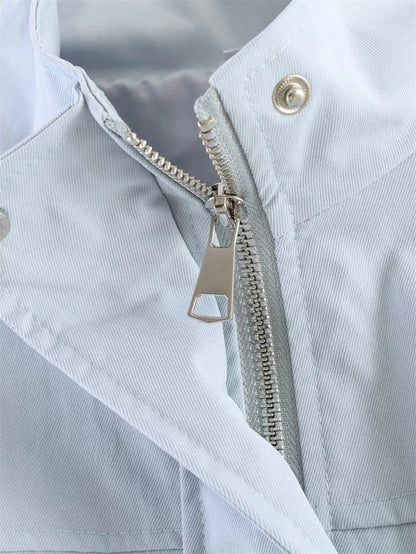 Damen Jacke mit Stehkragen & Tunnelzug Hellblau
