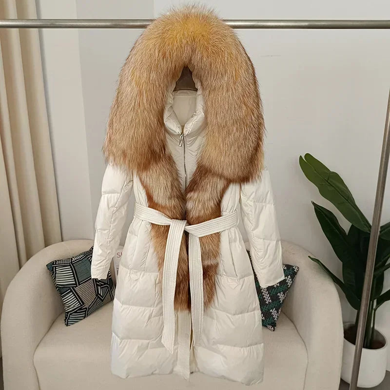 Damen Winter Steppmantel mit Kapuze und Kunstfellbesatz