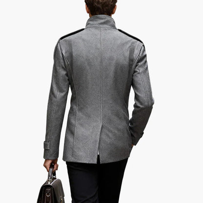 Herren Eleganter Winter Mantel – Klassischer Veganer Woll-Peacoat für Business & Freizeit