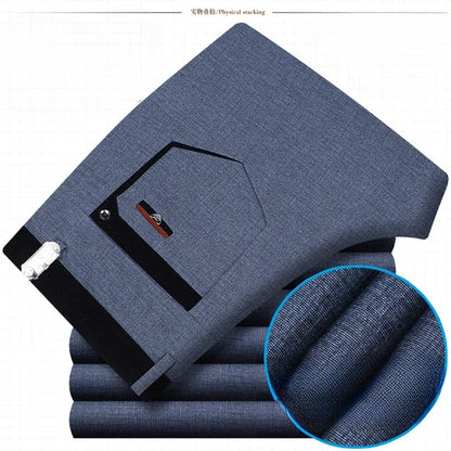Herren Freizeithose mit feiner Textur und geradem Schnitt