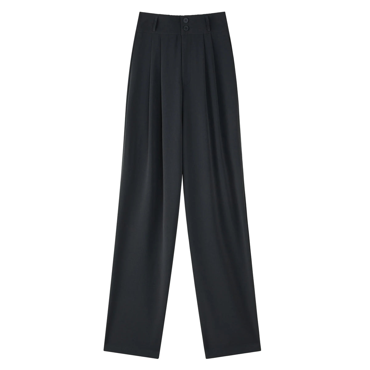 Damen Weite Hosen mit hohem Bund und Faltenbeinen