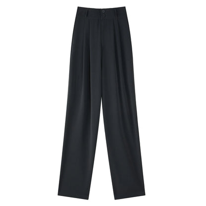 Damen Weite Hosen mit hohem Bund und Faltenbeinen