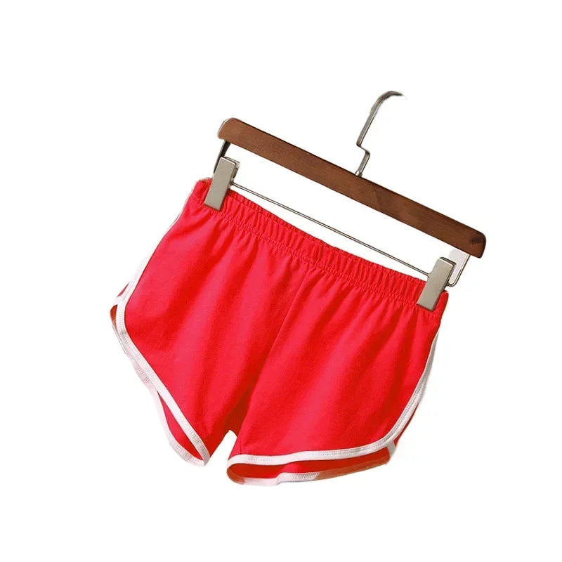 Damen Sportshorts Kurzhose mit elastischem Bund & Kontraststreifen
