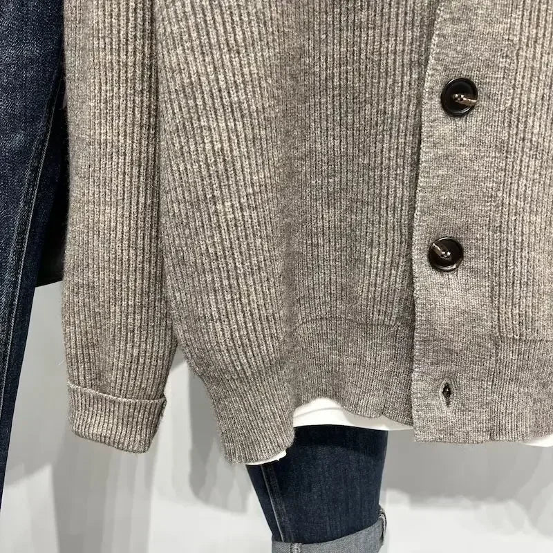 Herren Strickjacke mit Stehkragen – Lässiger Cardigan für Alltag und Freizeit