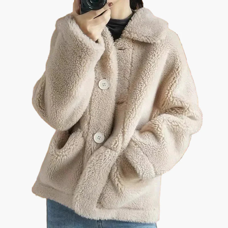Damen Teddyfell Winterjacke – Kuscheliger Freizeit-Look für kalte Tage