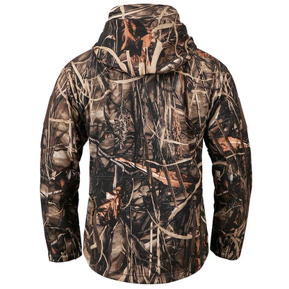 Tarnmuster Outdoorjacke mit Kapuze für Herren, Softshell, diverse Designs