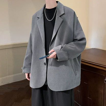 Herren Oversize Blazer Sakko Einreiher Modern Lässige Freizeit Jacke