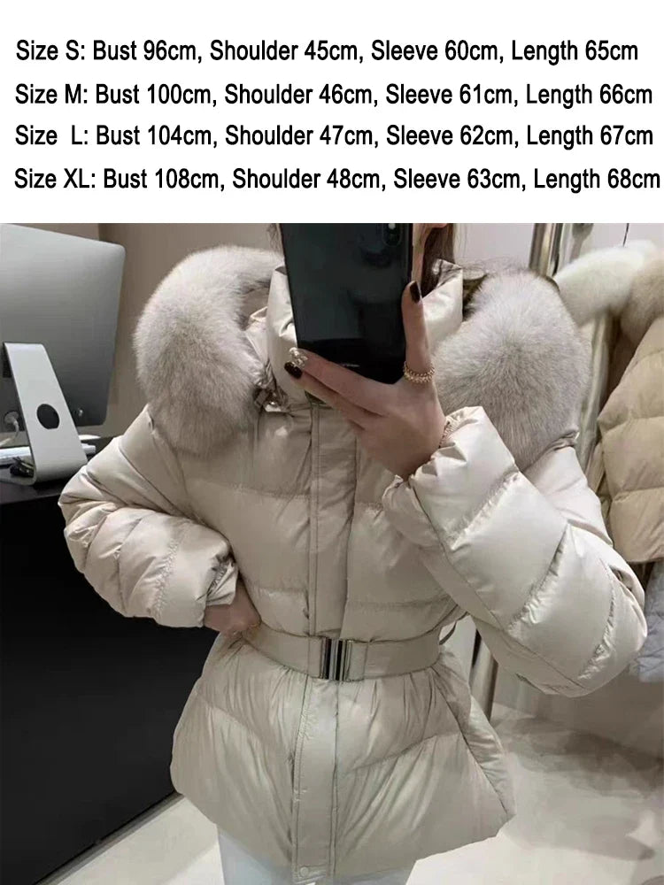 Damen Steppjacke mit Kapuze und Druckknöpfen, Winterjacke gefüttert