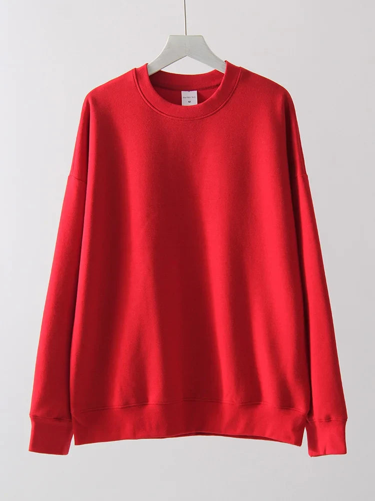 Unisex Langarm Sweatshirt Rundhalsausschnitt Freizeit Pullover Weicher Stoff